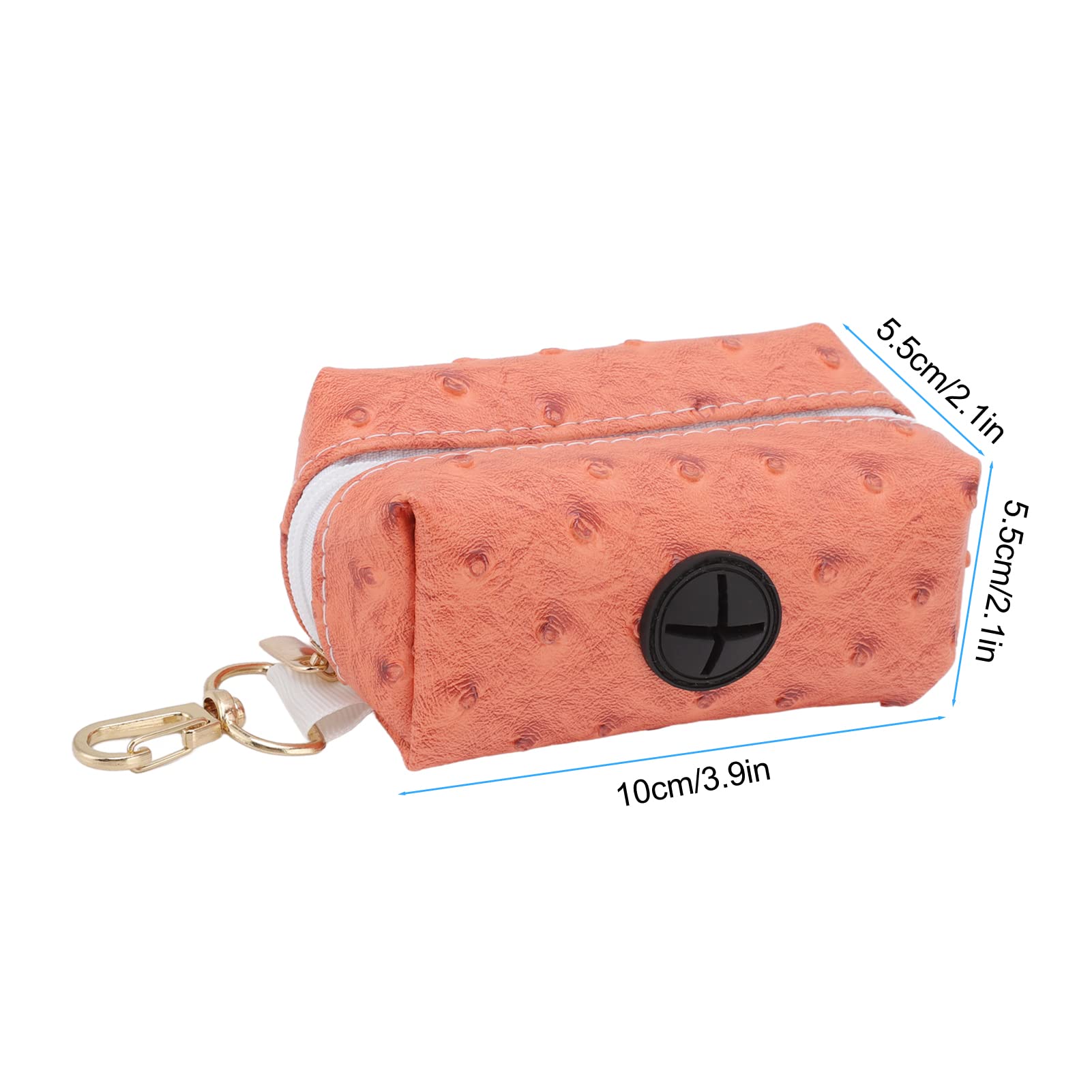 CHICIRIS Hundekotbeutelspender, tragbar, bequem, mit Reißverschluss, Orange