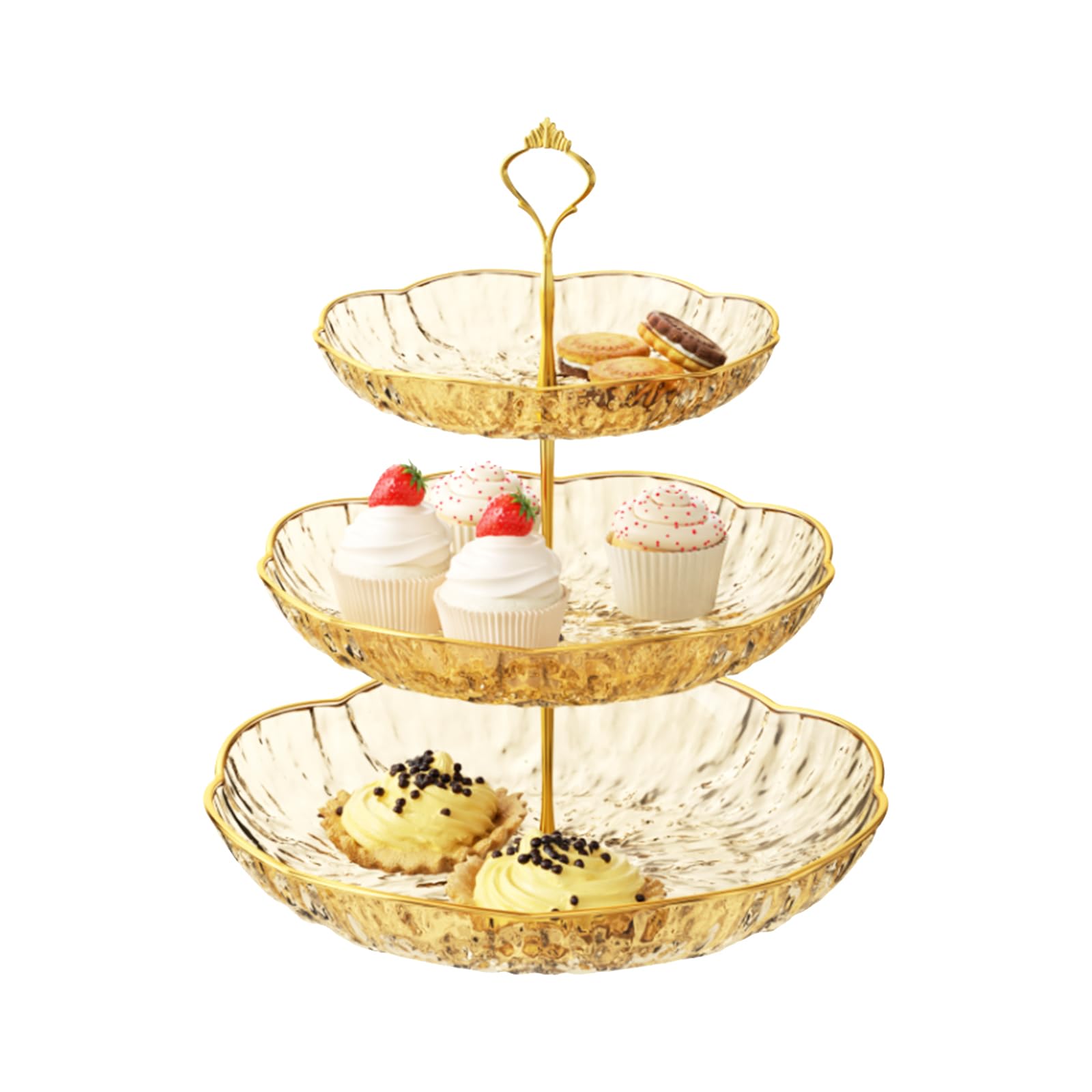 Amazon｜siawadeky ケーキスタンド 3段 透明 お菓子皿 果物展示