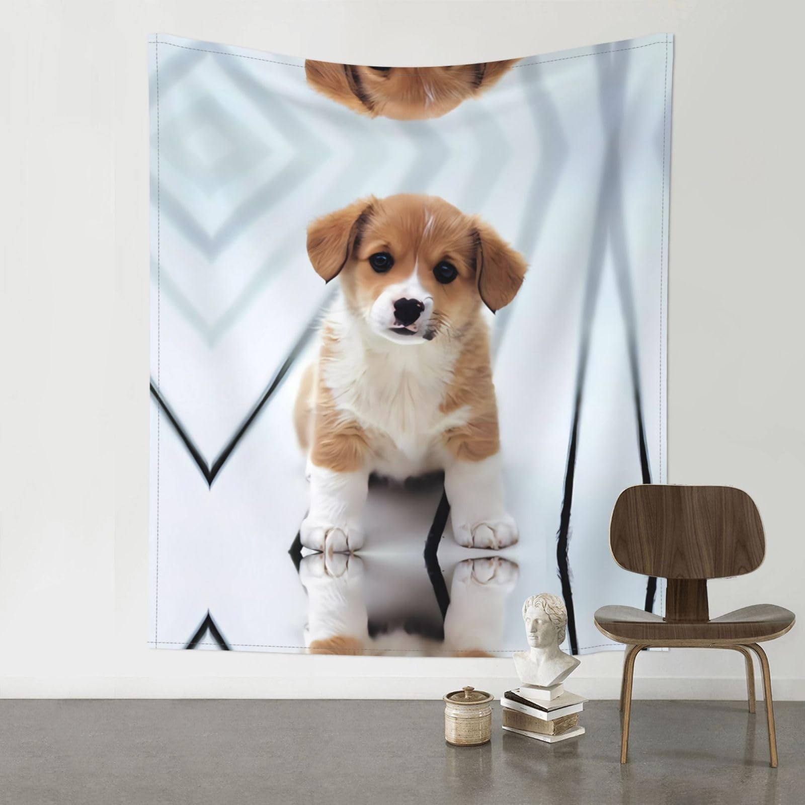 YYHWHJDE cute puppy dog Prints Wall Tapestry 60x51in - High-Grade Polyester Throw for Dorm Room Decor, Beach Blankets & Home Accent