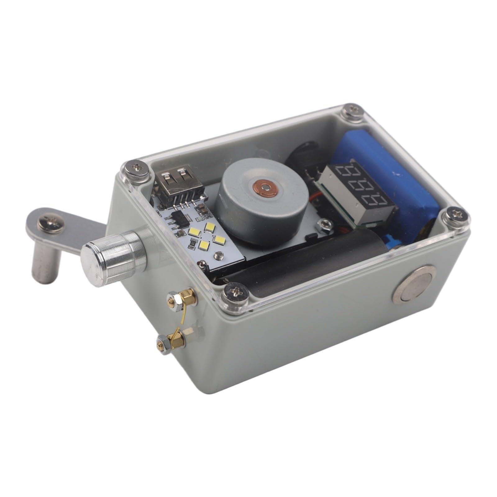 Generatore a manovella con accensione al plasma PWM Dimming COB Light & USB ricarica supercondensatore alimentazione portatile per campeggio versione di emergenza 1.2V