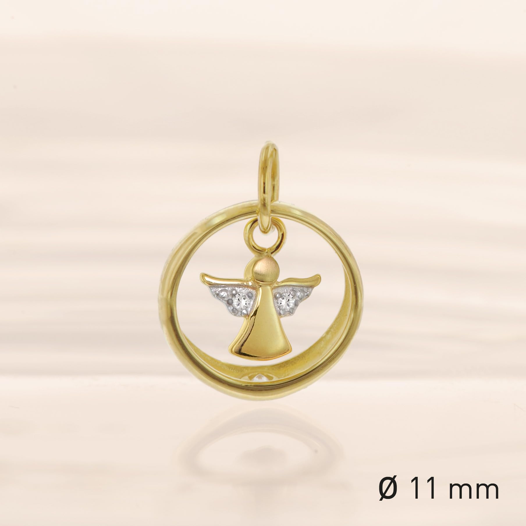 trendor Kinderschmuck Taufring Mit Engel Gold 333 An Vergoldeter Kette