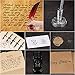 Quill Pen, Vimpro Feather Pen And Ink Set Antique Calligraphy Writing Quill Pen Set With Ink,5 Replacement Nibs, Pen Nib Base, Vintage 2 Envelopes, 4 Writing Papers In Gift Box