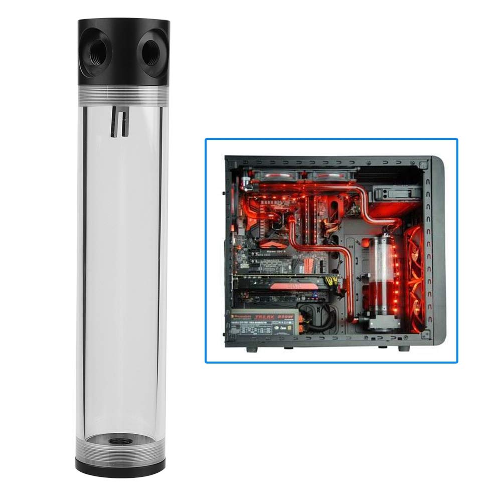 Yoidesu CPU Cooling Heat Exchanger 50mm Diameter Cylinder Water Cooling Reservoir G1/4 Thread Computer DIY Cylinder Water for CPU Cooling Multiple Length(240mm)