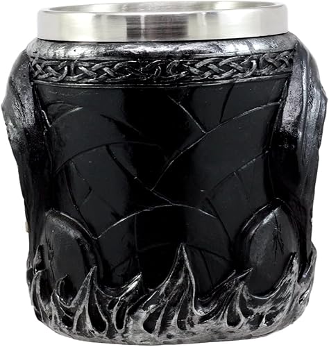 Miniatura 5 de Ebros Gift Taza de café con mango de guadaña para el Día de los Muertos, diseño de calavera de calavera y cerveza, 14 onzas