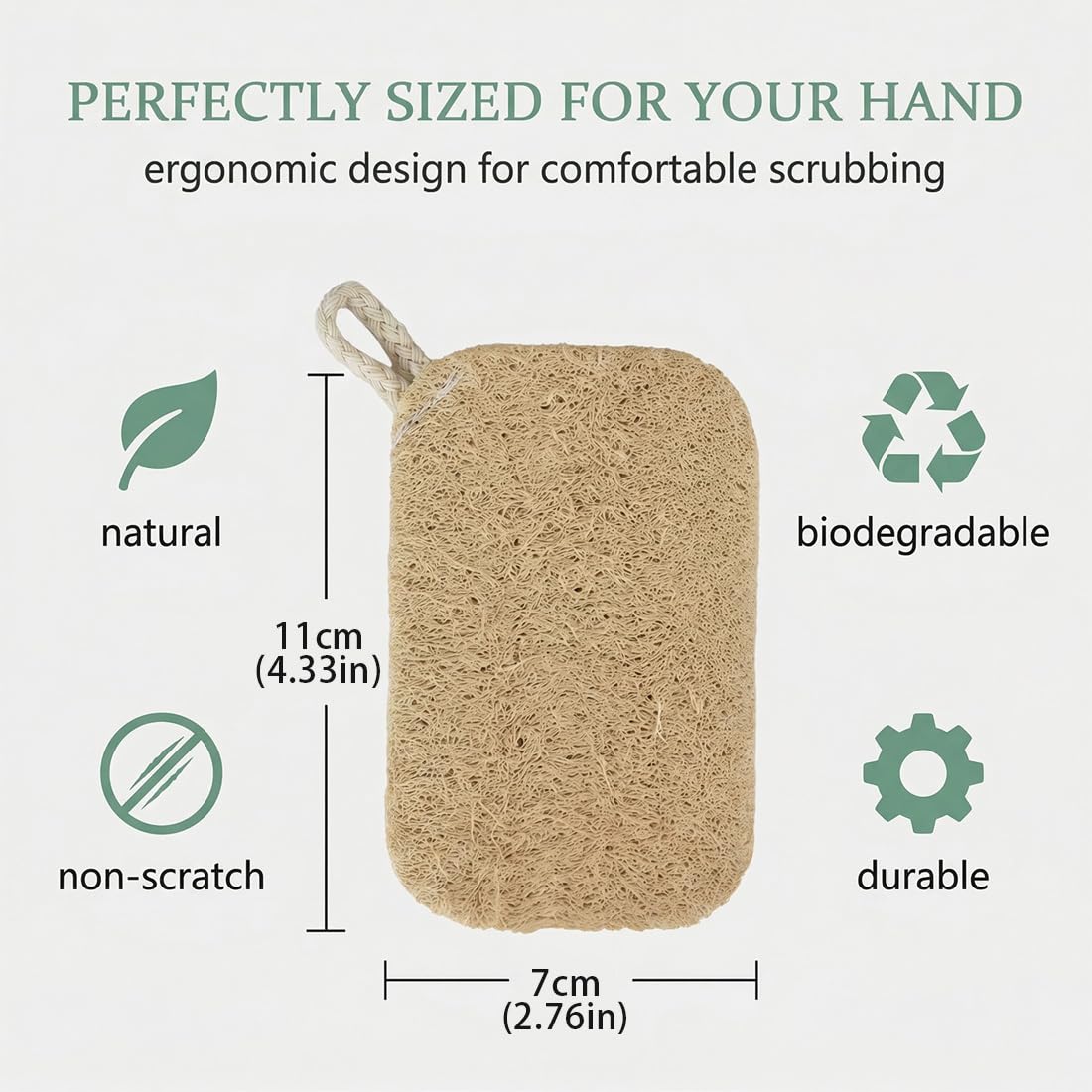 IWIDYA Estropajo de Lufa Natural para Cocina, Esponja Vegetal Ecológica para Lavar Platos, Exfoliante Suave y Biodegradable, Pack de 8 Unidades — view 2