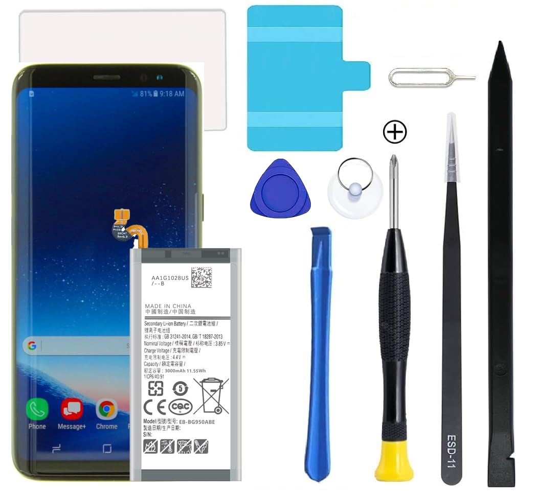 Galaxy S8 Battery,Upgraded New Battery Replacement for Samsung Galaxy S8 SM-G950 G950V G950A G950T G950P G950R4 with Professional Replacement Tool Kits