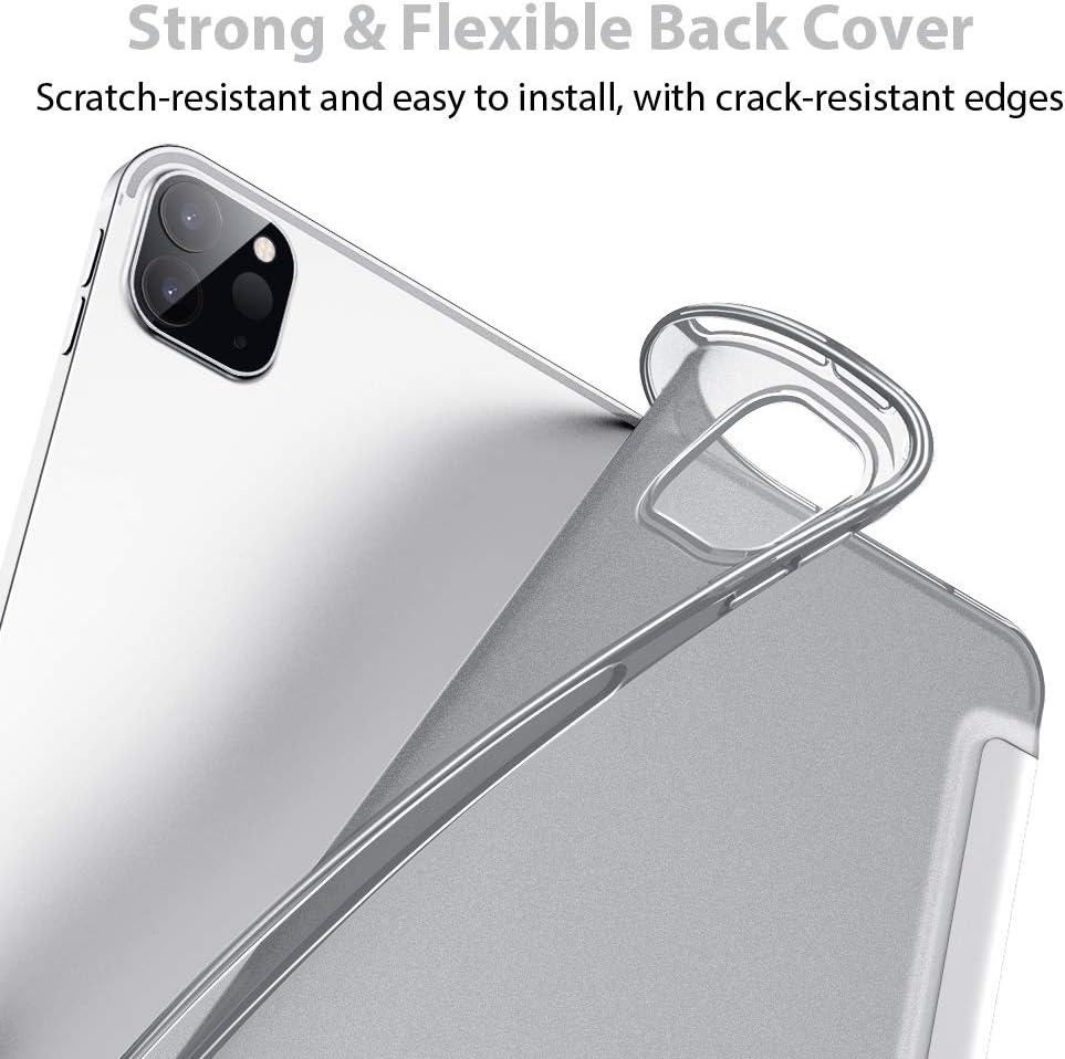 ESR for iPad Pro 12.9 Case 2020 & 2018, Rebound Slim Smart Case with Auto Sleep/Wake [Viewing/Typing Stand Mode] [Flexible TPU Back with Rubberized Cover] - Gray