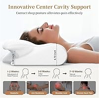 Vista 2 de Almohada para Apnea del Sueño, Almohada Cervical para Apnea del Sueño, Almohadas de Espuma Viscoelástica Premium para Alivio del Dolor de Cuello