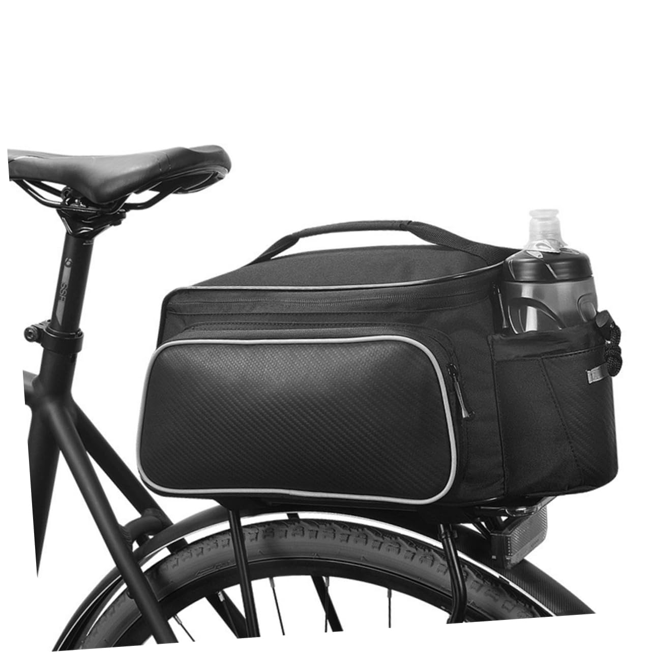 Toddmomy Borsa Per Sedile Posteriore Della Bici Borsa Per Accessori Da Bici Adatta Per Mountain Bike Strisce Riflettenti e Capacità Ampia Per Contenere Tutto Necessario Per Pedalata
