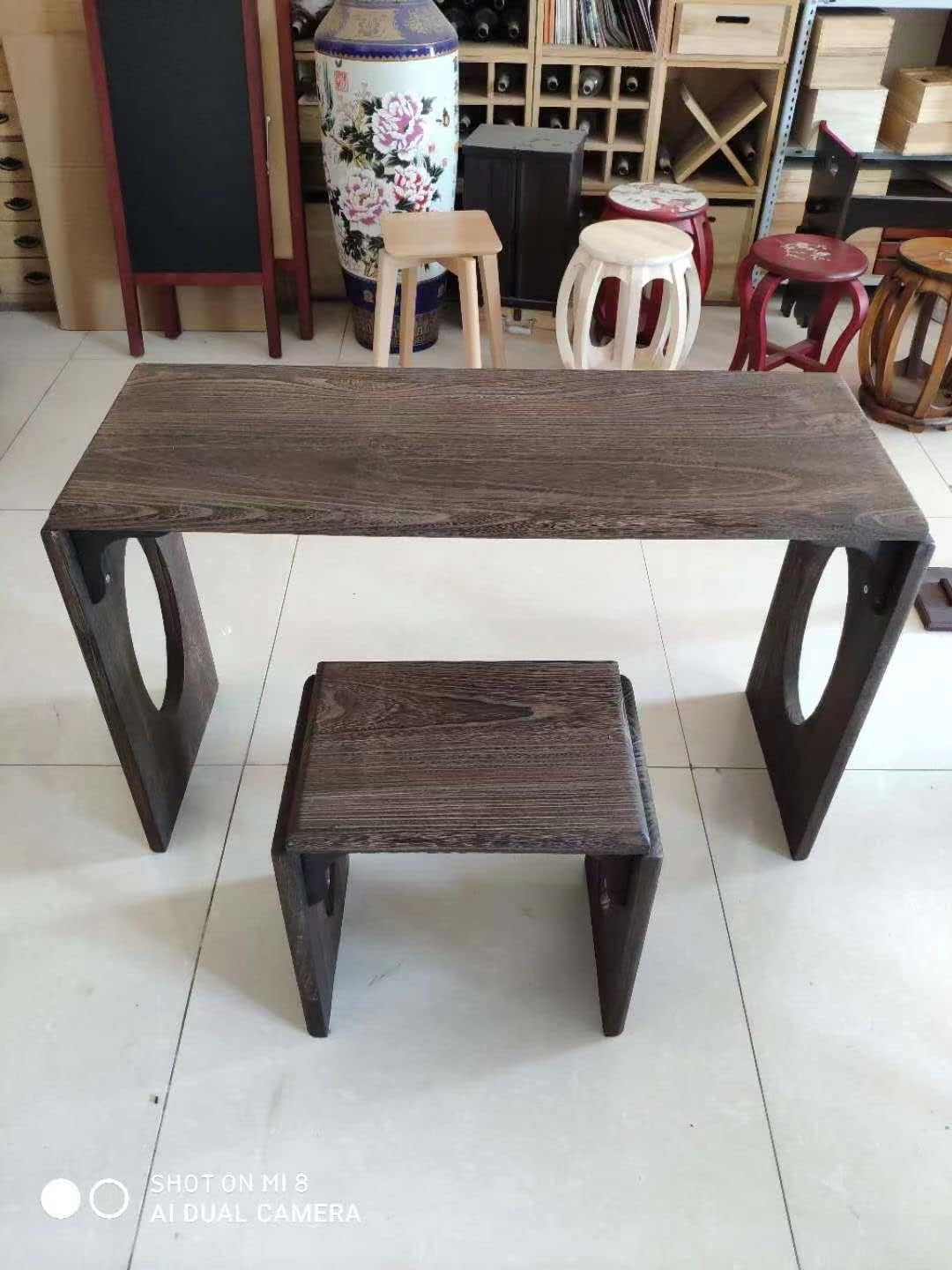 LANDTOM Chinese ACOUSTIC Paulownia Guqin Table Gu Qin Stand - WITH BENCH (paulownia color)