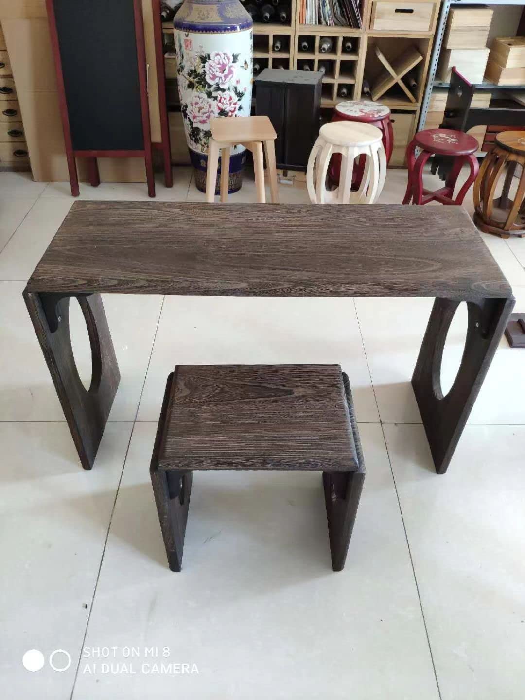 LANDTOM Chinese ACOUSTIC Paulownia Guqin Table Gu Qin Stand - WITH BENCH (paulownia color)