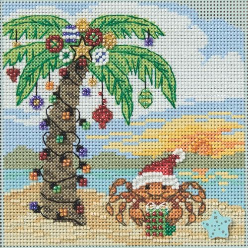 Image of Mill Hill Sandy Claws 2025 Buttons & Beads Winter Series Counted Cross Stitch Kit MH142531