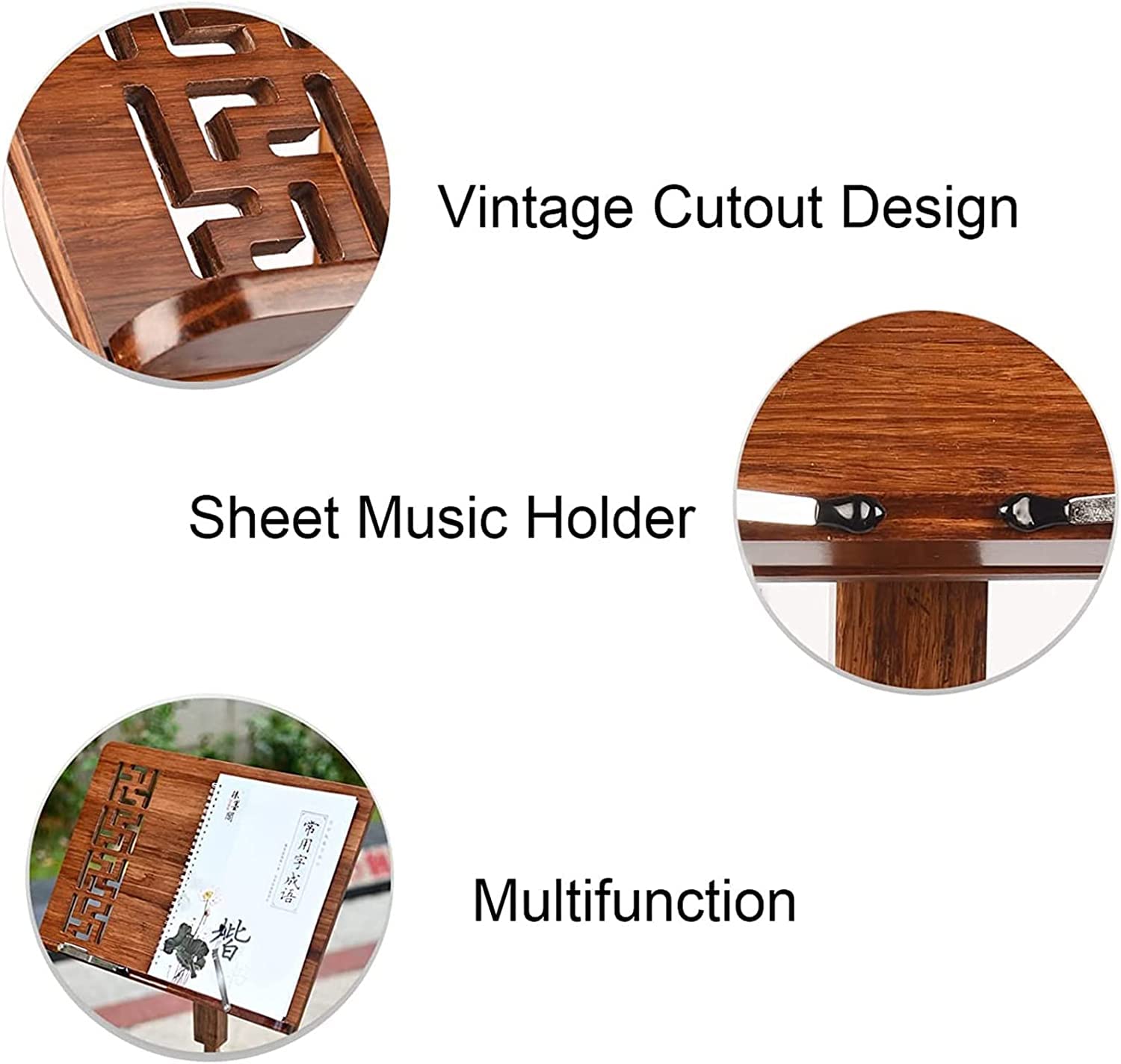Pupitre portable en bois réglable en hauteur de 71,1 à 180,3 cm, support pliable pour partitions de musiciens au sol, style 1, idéal pour une utilisation à la maison et sur scène