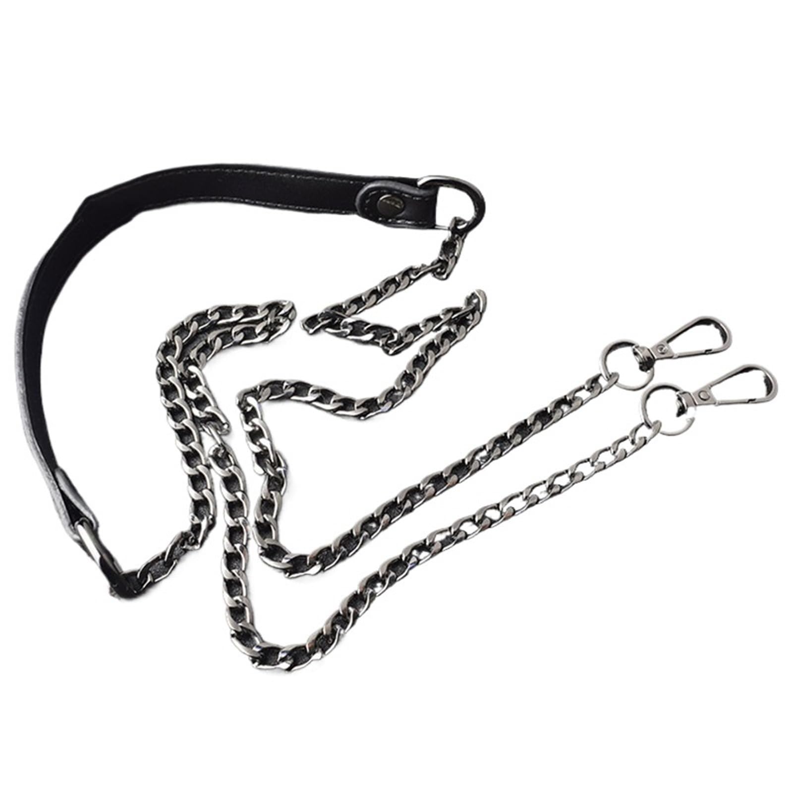 Sangle de remplacement en cuir PU et chaîne de sac en métal argenté