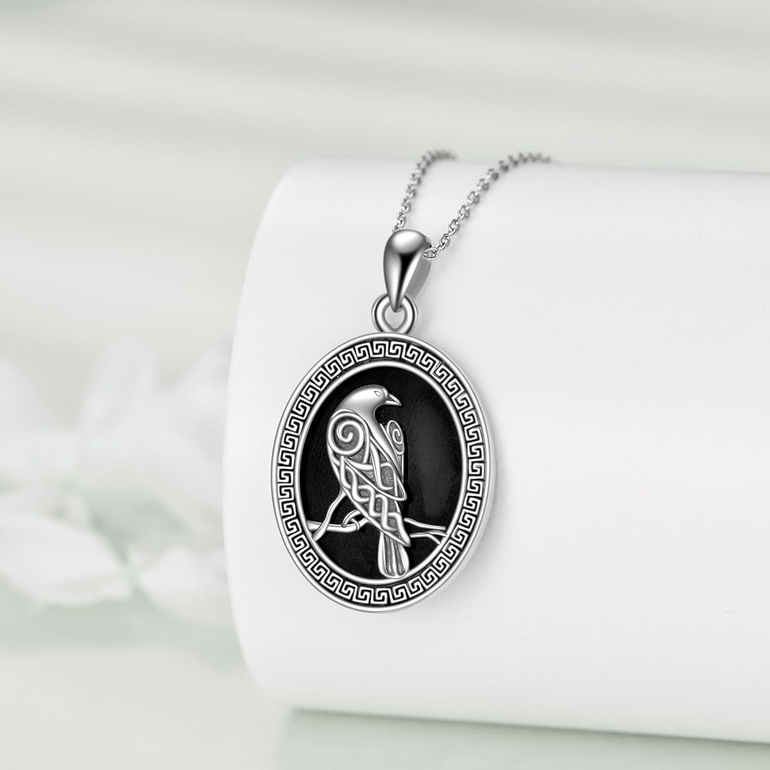 Black Onyx Necklace Raven/Phoenix/Peacock Necklace Gothic Jewelry Gifts for Women Men - Image 4