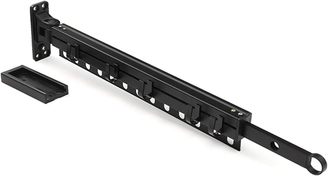 Clothes Airer Folding Retractable Drying Rack Wall Mounted Aluminum Hanger Space Saver Indoor Outdoor Use Easy to Install,Single Rod