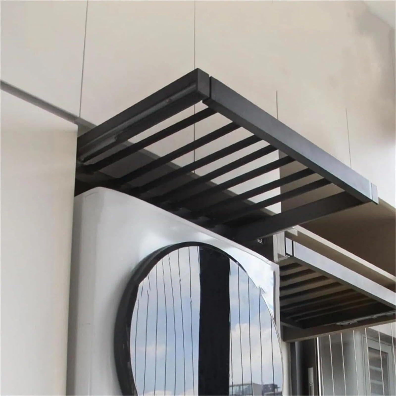 Pull Out Drying Rack for Wardrobe and Laundry Room โ Extendable Clothes Drying Rack, Space Saving Aluminium Alloy Shelf Above Washing Machine, Length Adjustable (Black,56cm/22inch)