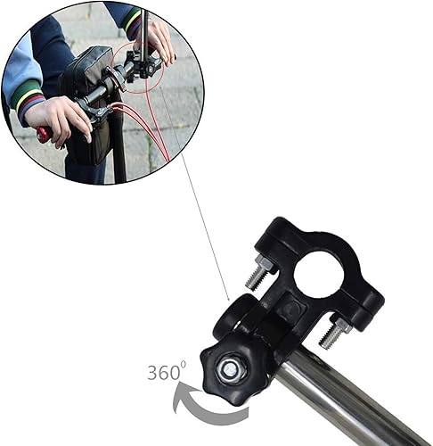 Miniatura 4 de Soporte de montaje para paraguas, soporte ajustable de 180 para cochecito, diámetro del orificio de 0.3-0.5 in, abrazadera para paraguas de