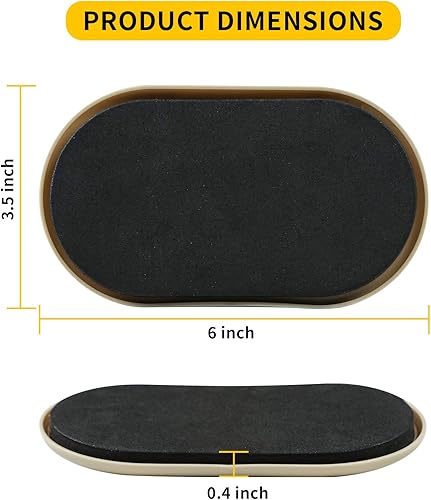 Miniatura 2 de new space Deslizadores ovalados para muebles, 8 piezas de 3 12 x 6 pulgadas, deslizadores reutilizables para alfombras, mudanzas de alta