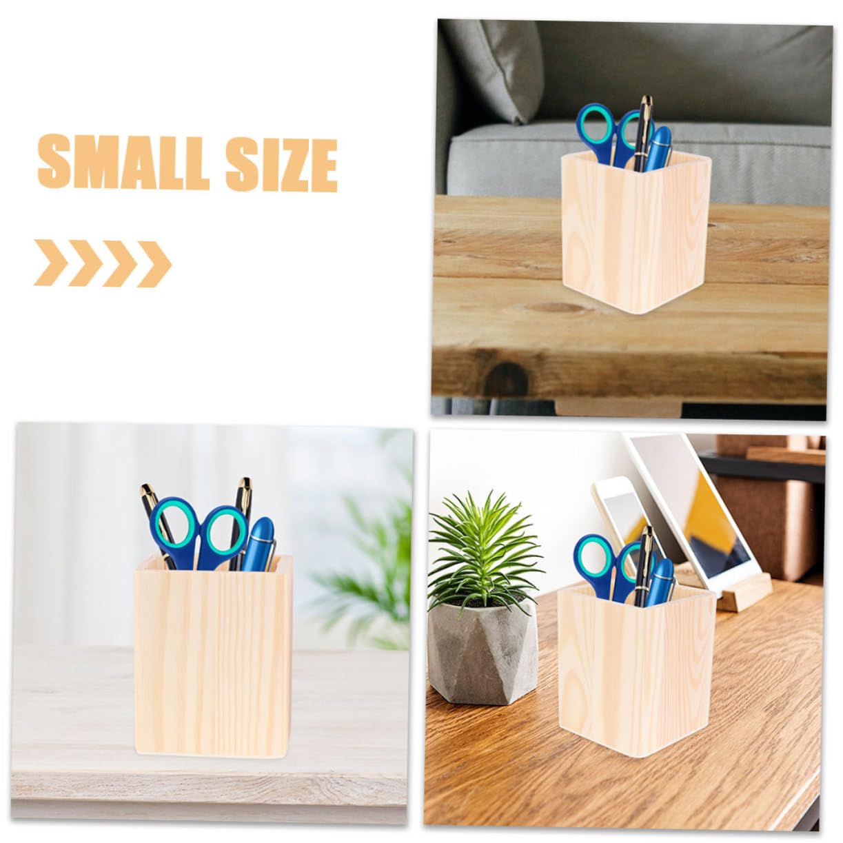 Amosfun Portapenne in Legno Da 3 Pezzi Per Scrivania Contenitore Per Penne in Legno Portapenne Decorativo 3 Pezzi * 3
