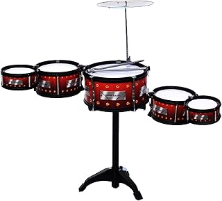 طبول 5 في 1 متعددة الألوان للأطفال - بنمط روك اند رول