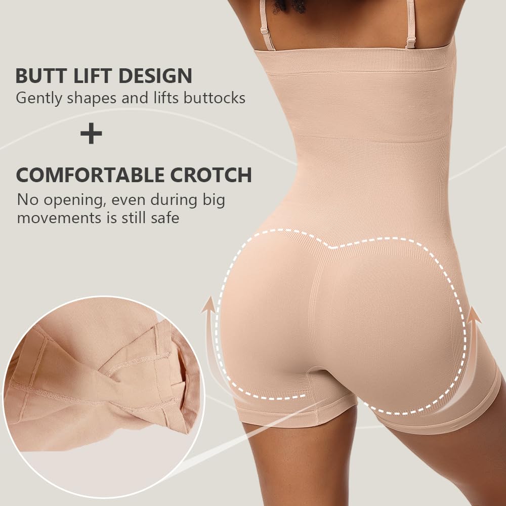 YUROUCIO Body Mujer Shapewear Sin Tirantes Reductora Barriga Moldeadora Bodysuit de Tubo Adelgazante Pantalones Body Shaper Control de Abdomen Faja Bandeau Colombianas Shorts Corsé Sin Costuras