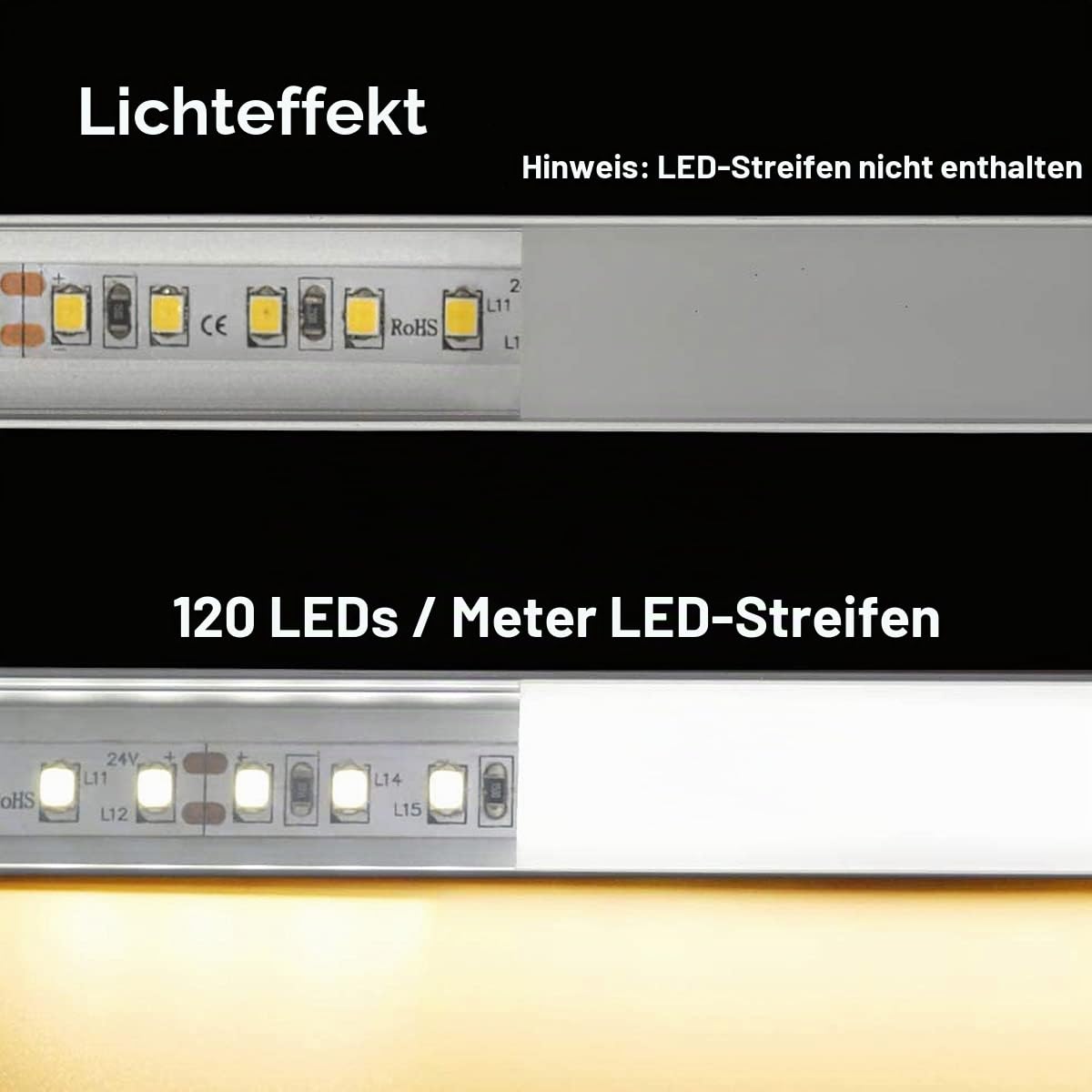 Besseto LED Profil 10 x 1m, U Form Streifen Licht Diffusor Profil Kanal mit milchiger Abdeckung,Endkappen und Montagehalterung,Aluprofil LED Streifen