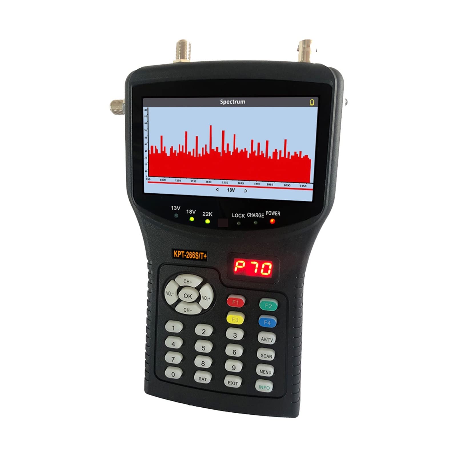 Buscador de SatéLite, KPT-266ST+ plus AHD DVB-S2 T2 -C Medidor de buscador de satélite HD Receptor de TV por satélite Análisis de espectro KPT-717ST(KPT-266ST)