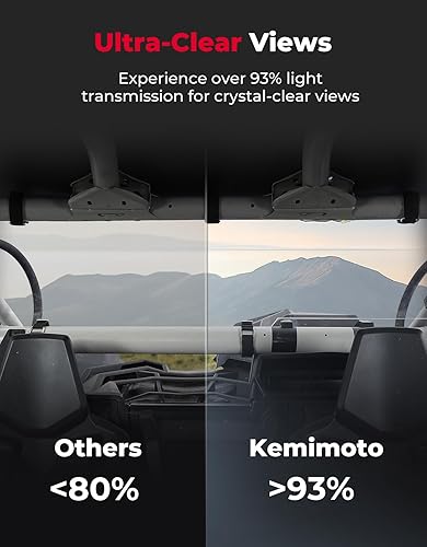 Miniatura 2 de Kemimoto Parabrisas trasero X3 compatible con Can Am Maverick X3 y Max 2017-2025 PC resistente, duro, ventana trasera completa, resistente a