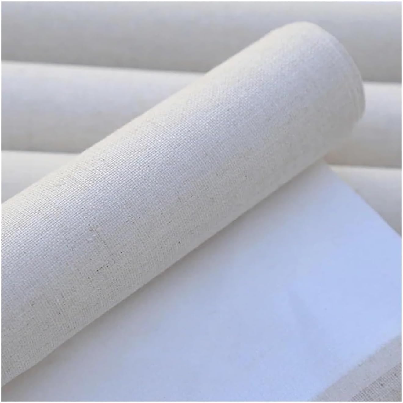 Cotton Canvas Roll, Primed Cotton Linen Blend Canvas Roll 5m 38-88cm for Acrylic Oil Painting Art Supplies(Width 58cm)