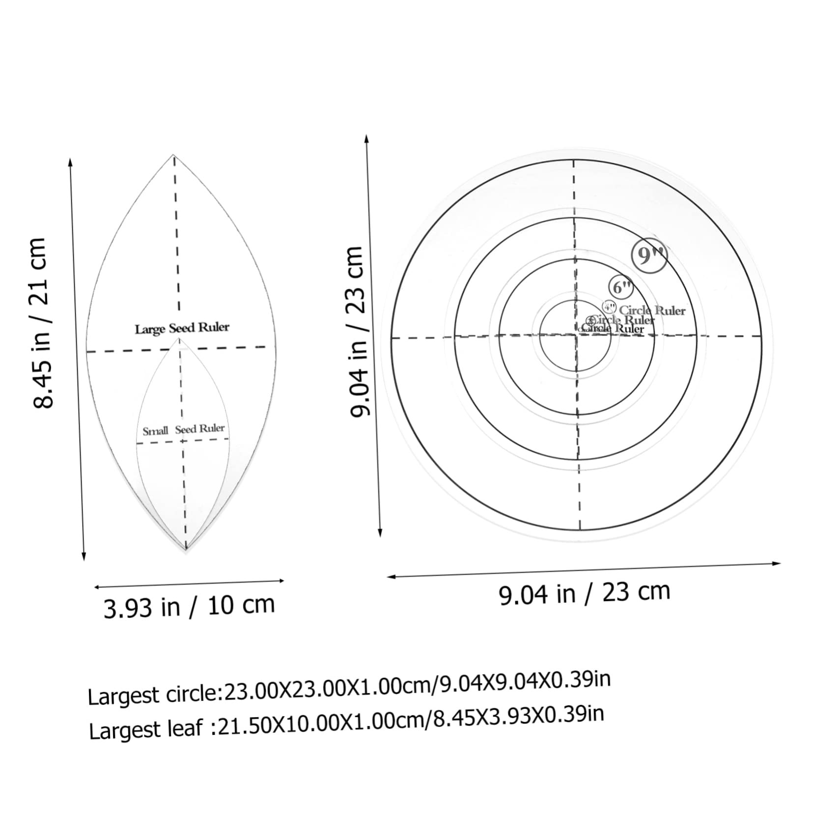 Housoutil 1Set Quilting Ruler Templates for DIY Sewing and Crafting Includes Various Shapes for Patchwork Easy to Use and Durable for Tailors and Embroidery