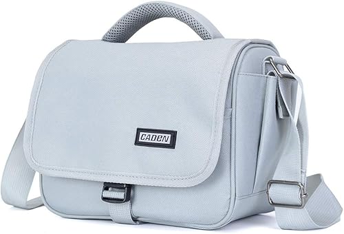 CADeN Funda para cámara de hombro, compatible con cámaras y lentes sin espejo Nikon, Canon, Sony, DSLR SLR (1.0 gris, S)