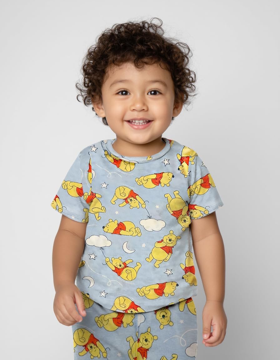 Disney 2 Piece Pajama Set - Mickey, Minnie, Pooh - Toddler Boys & Girls PJ Set, Short Sleeve Shirt & Pants - Official License - Image 2