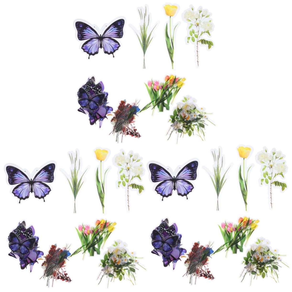 ARTIBETTER 3 Pezzi Adesivi Decorativi Floreali Vintage Pacchi Adesivi per Scrapbooking e Diario Facili da Applicare su Superfici Lisce per Progetti Fai da Te e Decorazioni