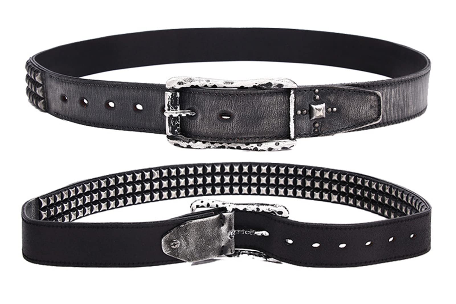 Cinture da Uomo, Cintura di Rivetti Unisex for Uomini e Donne, personalità alla Moda, Cintura in Pelle Scamosciata in Pelle Scamosciata, Cinghia Decorativa Americana