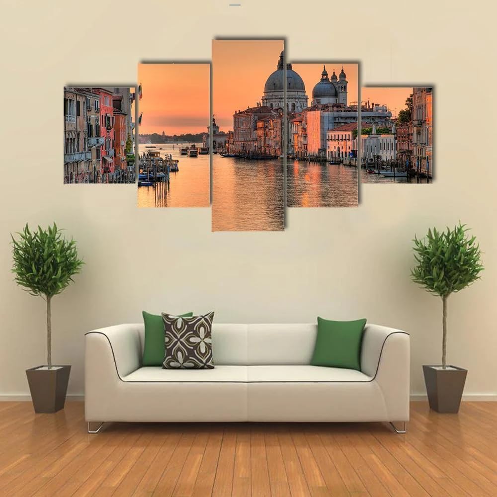 Poster mural Venise geant et affiche decoration murale salon 5 parties