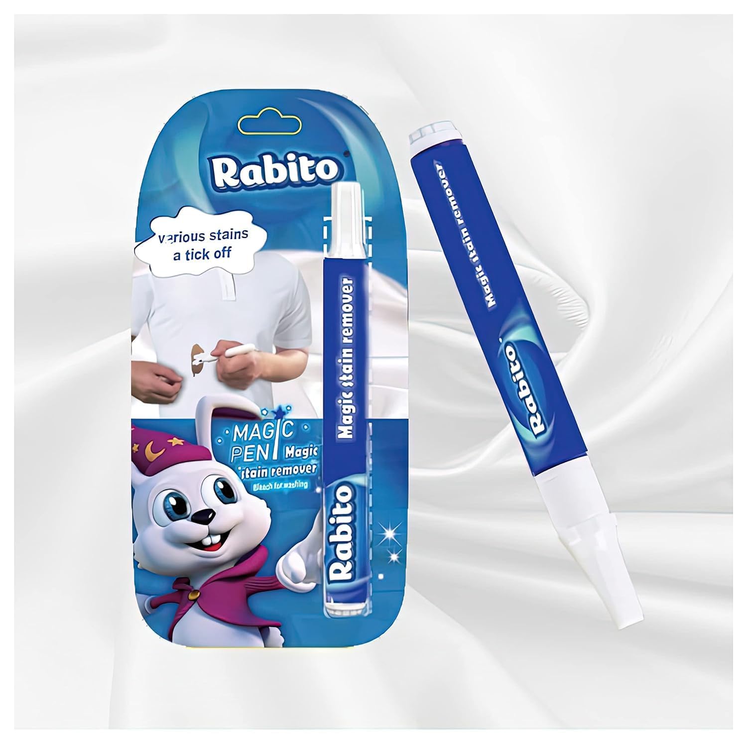 Stain Remover Pen Liquid for Clothing, Portable Bleach Pen for Shoes Instant Stain Removal, Grease Remover Wash Free Laundry Clean Pen Instant Cleaner- Pack Of 1-image-0