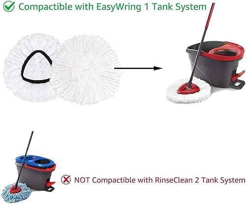 Miniatura 3 de Repuesto de trapeador giratorio de microfibra compatible con trapeador giratorio Ocedar Triangular, limpieza profunda, lavable a máquina y fácil de