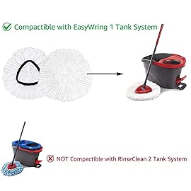 4 Pack Spin Mop Replacement Head Mop Refill Compatible with Oceda Triangle Swivel Mops Microfiber Swivel Mop Refill,Deep Clean,Machine Washable and Easy to Replace