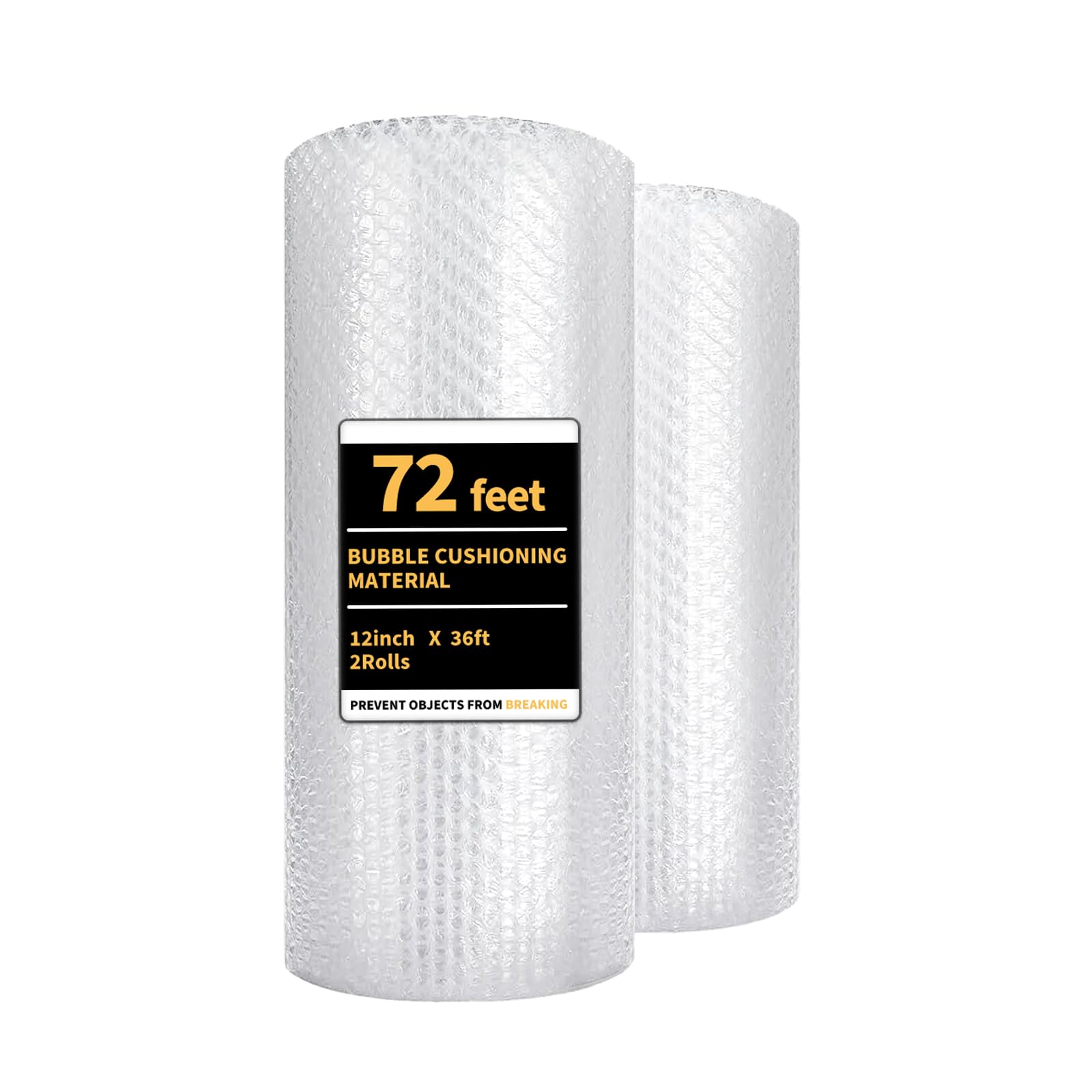 Bubble Cushioning Wrap 2 Pack 12 Inch x 72 ft Bubble Wrap for Packing,Moving Boxes and Shipping for Your Business,Perforated Every 12 in.Suitable for Filling Packaging Boxes.