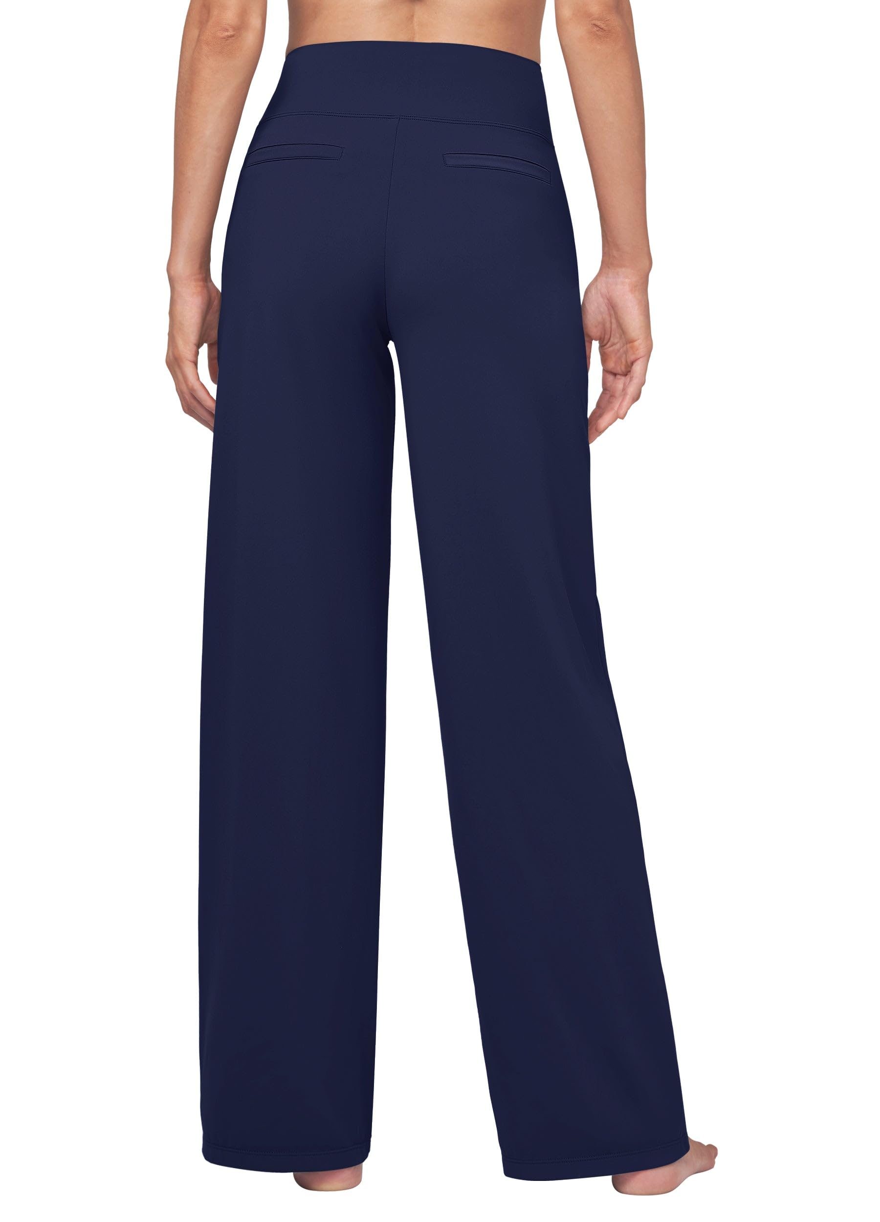 WILLIT Pantaloni da yoga da donna, a gamba larga, elasticizzati, a vita alta, controllo della pancia, per il tempo libero, lavoro, casual, con tasche
