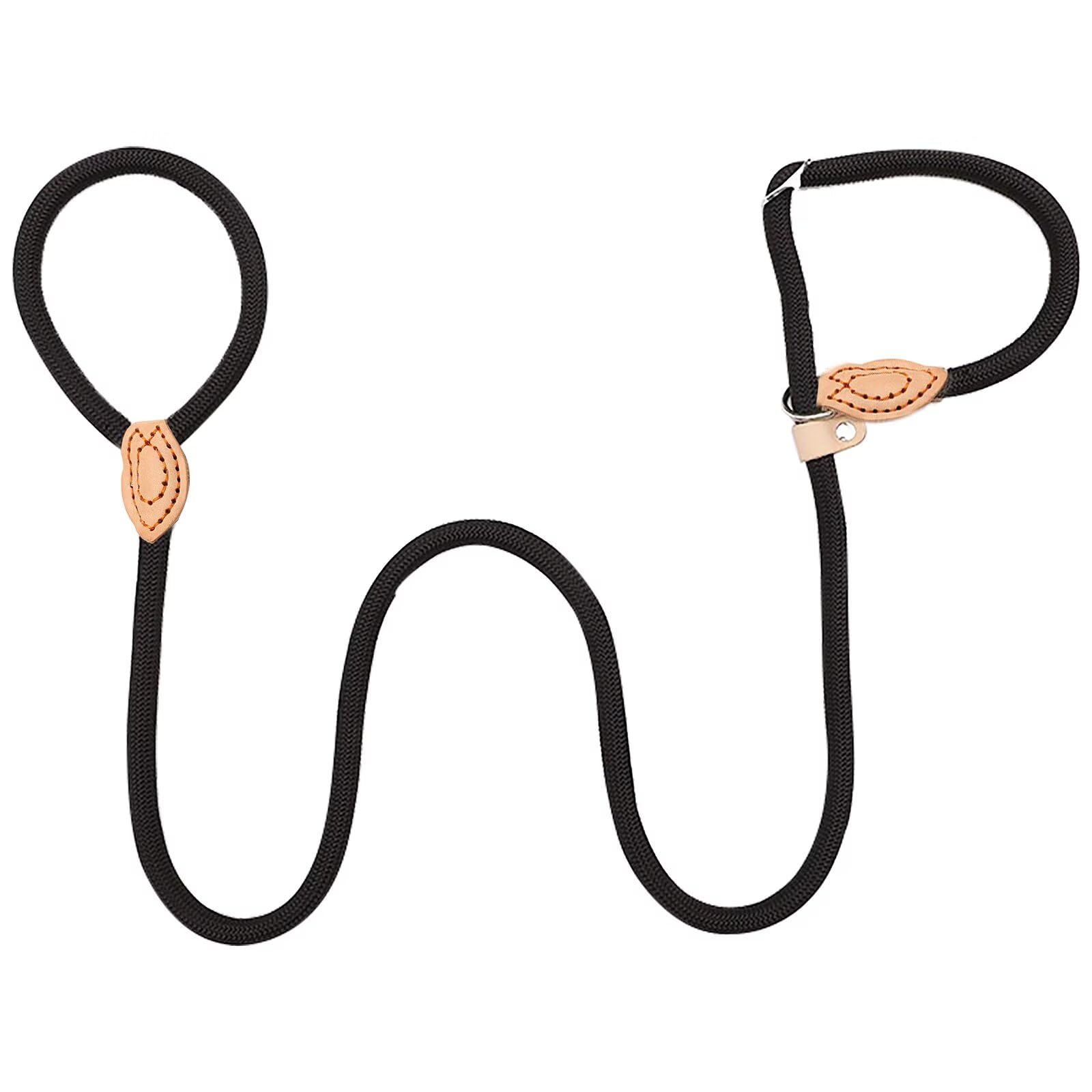 Laisse de retriever robuste et résistante aux intempéries pour chiens de toutes tailles, laisse et collier à mettre rapidement en un, 150 cm, laisse douce au pelage avec arrêt de traction intégré