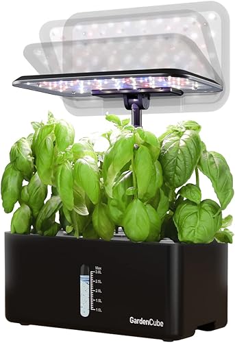 Hydroponics Growing System Indoor Garden Herb Garden Kit Indoor 8 Pods with LED Grow Light Quiet Water Pump Smart Automatic Healthy Fresh Herbs Vege