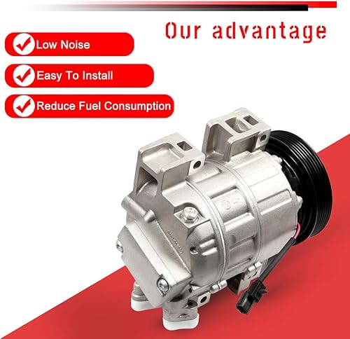 Miniatura 4 de cciyu Compresor de aire acondicionado para Nissan Sentra Altima 2.5L 2007-2011 reemplaza al compresor de CA para coche 6 ranuras DCS171C