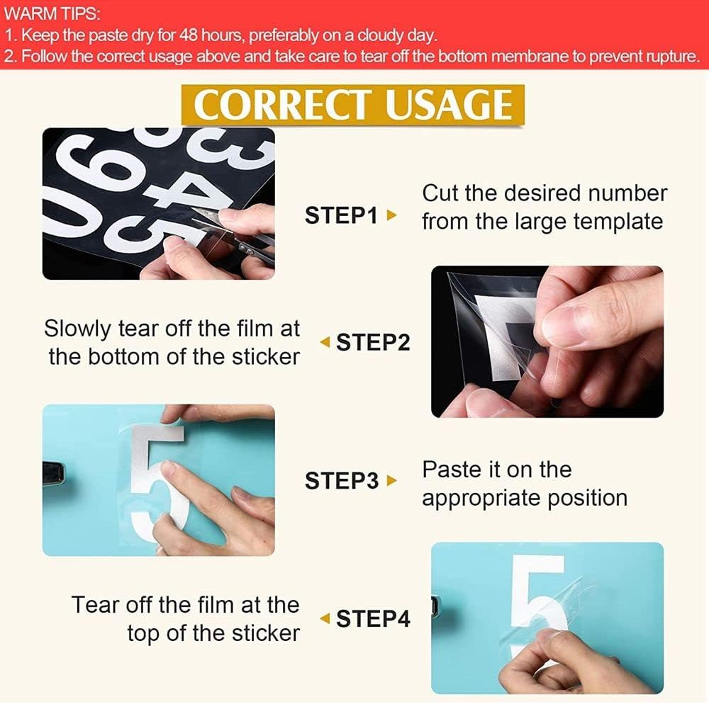 40 Pieces Reflective Mailbox Number Sticker Waterproof Self-Adhesive Scrapbooking Supplies Reflective Mailbox Decal(3inch,Black)