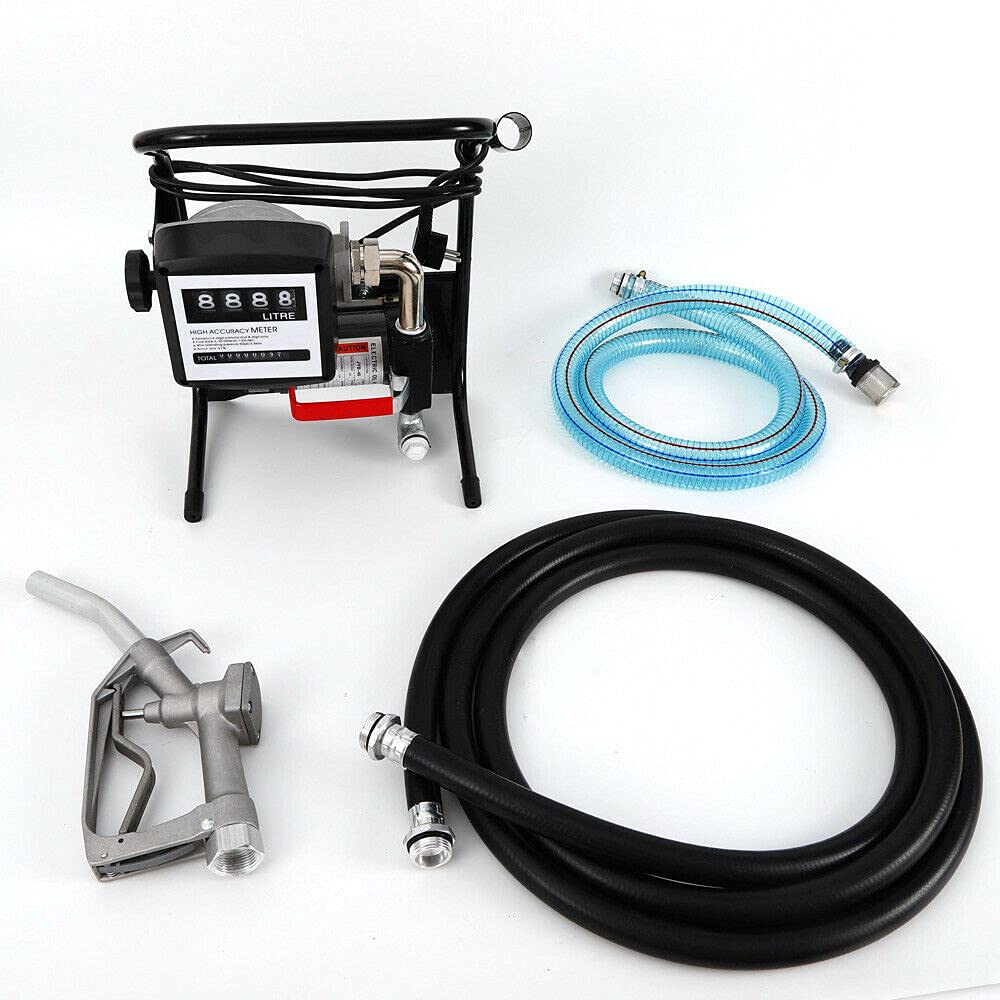Pompe à carburant 220 V 375 W - Pompe à fioul - Pistolet auto-amorçage - 40 l/min - Pompe diesel - Avec manuel d'utilisation (français non garanti)