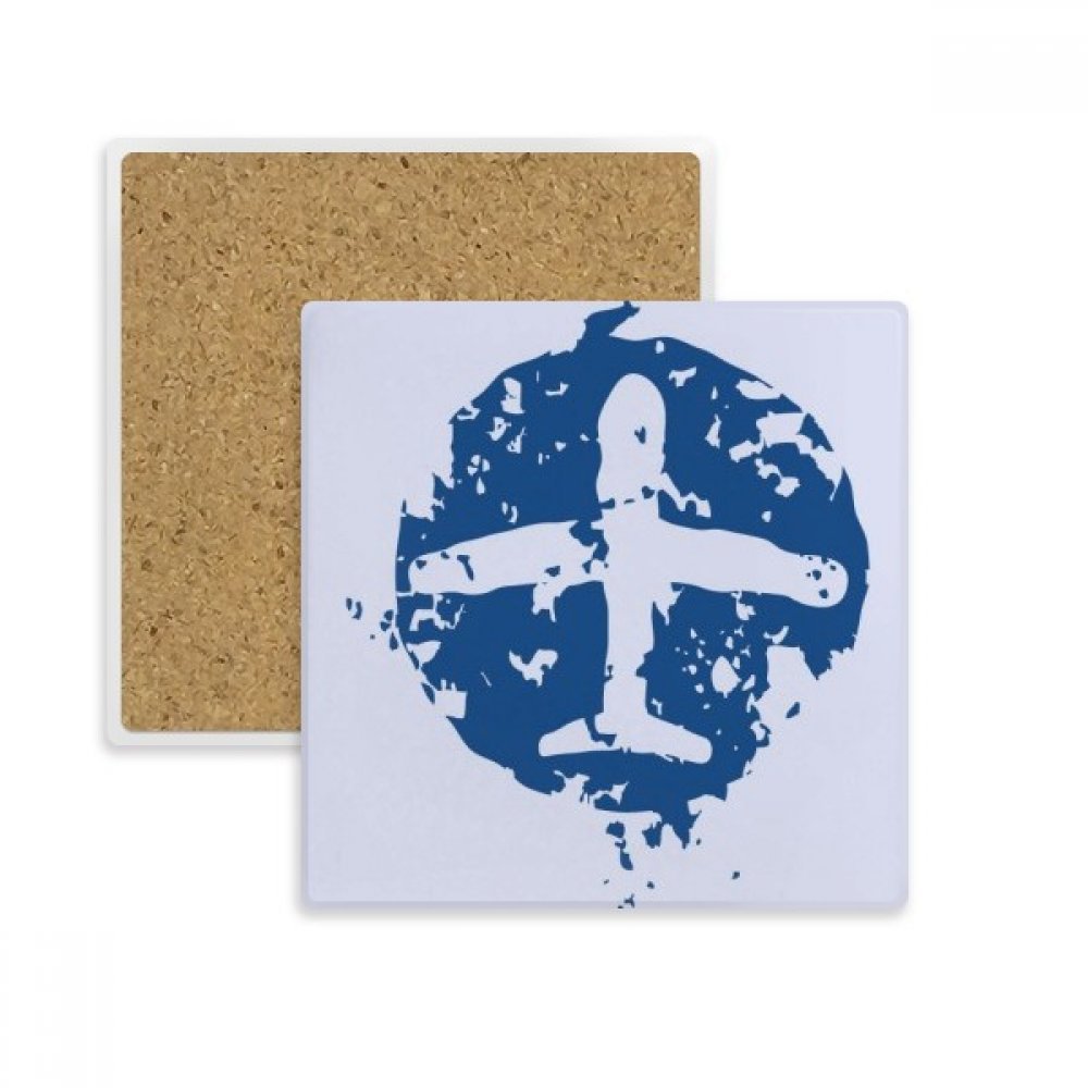Porte-tasse en pierre absorbante idée cadeau motif avion rétro