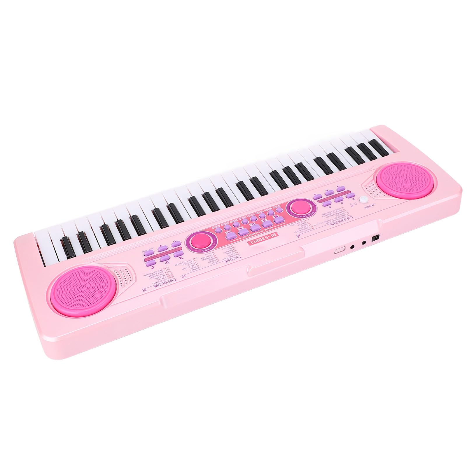 CHICIRIS Teclado de Piano para Niños de 49 Teclas Piano Electrónico para Niños de Plástico con 100 Tonos Grabación de 100 Ritmos Almohadilla de Batería LED y Micrófono para Que Aprenden en Casa