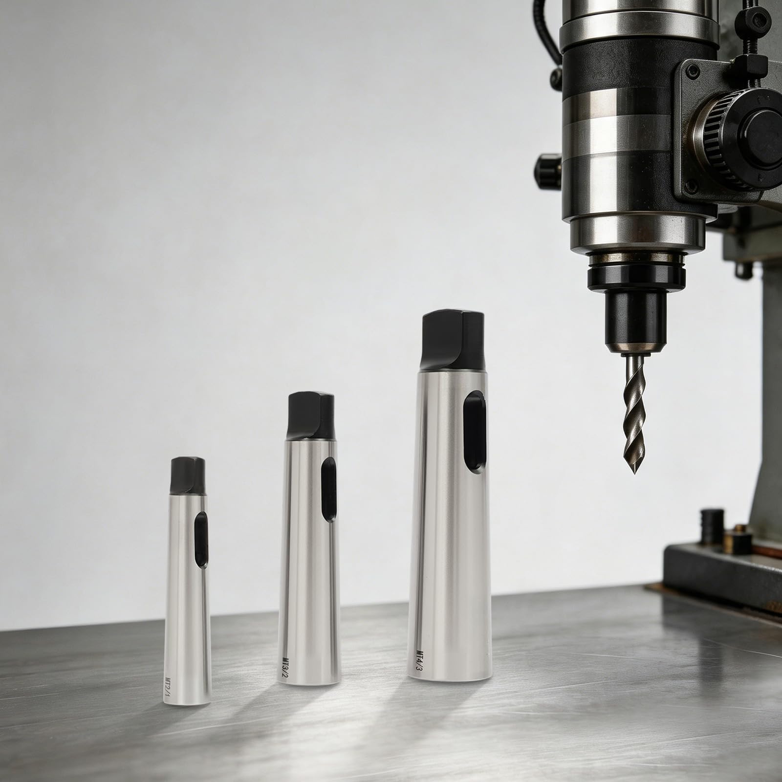 Produktbild von Morsekegel Reduzierhülsen Set 3-teilig – MK1/MK2/MK3, Aus 40Cr Stahl, Präzision 0,02mm, Für Dreh- Und Fräsmaschinen
