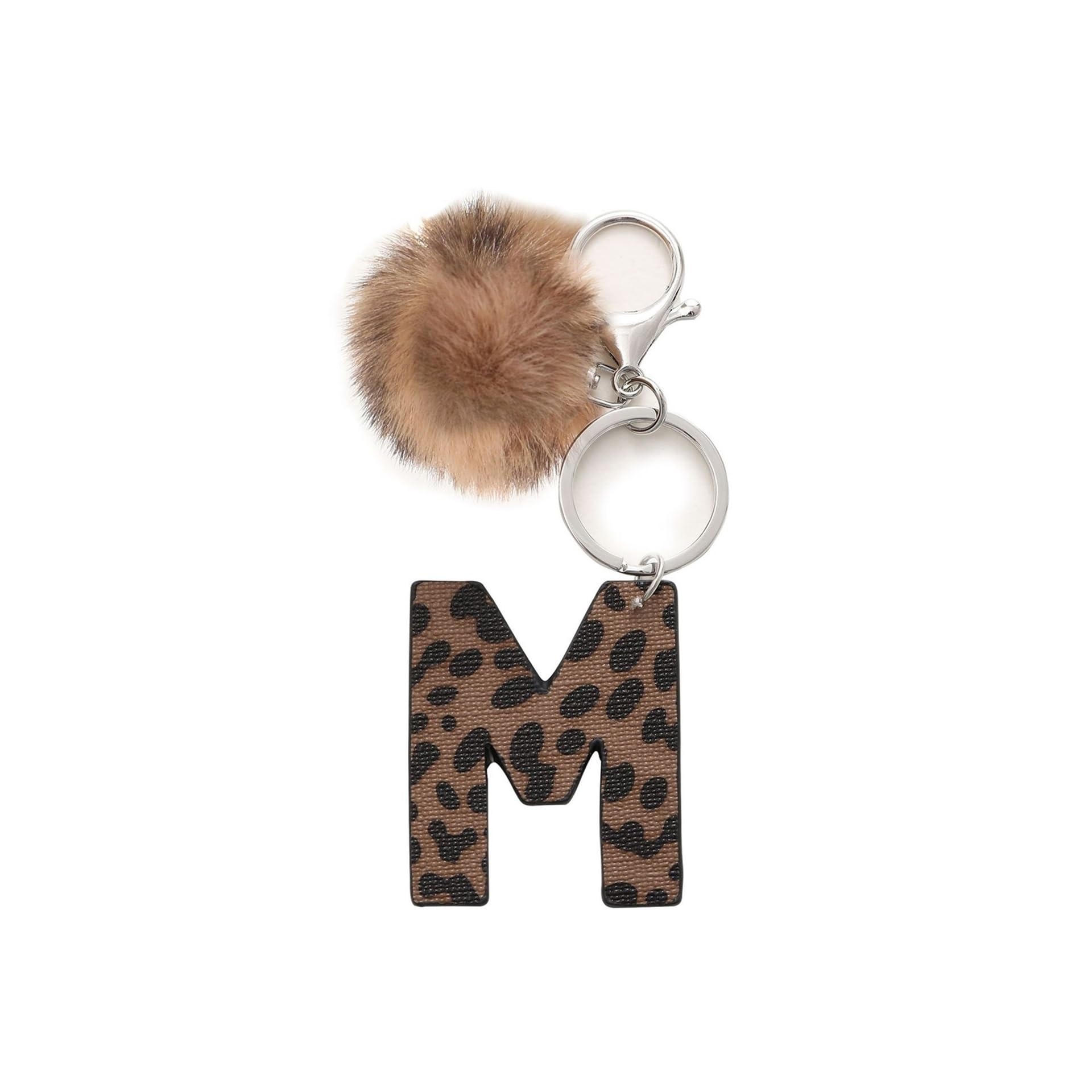 Uthdlm Unisex M Uthdl Leopard Print Letter Keychain, Car Key Ring, Trendy Pendant Char, Novelty Small Accessory, Gift For Women, Suitable For Diy/Keys/Wallet/Backpack/Shoulder Bag/Camera Bag(M)